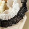 2/10Meters Black Ruffle Lace Trim 35mm Wide Sewing Ribbons For Crafts Party Dress DIY Supplies Home Decor Needlework Accessories