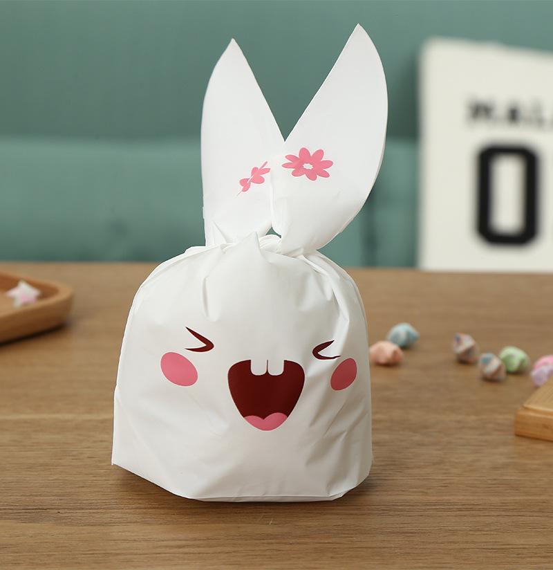 Cartoon Bunny Ears Candy Snack Bag for Kids - Children's Day Gift, Snowflake Crisp Cookies, Small Snacks, Baking Packaging