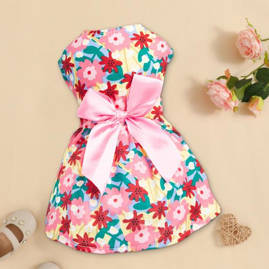 Vestido de princesa para cachorro adorável confortável para animais de estimação atraente macio laço floral vestido para cachorro filhote de cachorro uso diário