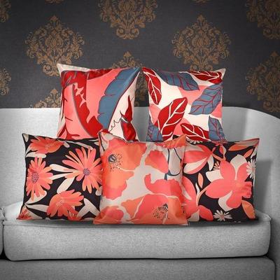 Tropical Floral & Botanical Print Decorative Pillow Set of 5