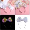 Glitter Colorful Film Bowknot Headband for Adult Teen Celebration Party Headwear