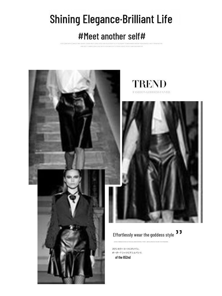 Neue Damen Leder Bootcut Shorts mit hohem Bund - 2025 Herbst/Winter Oberbekleidung aus Schafsleder