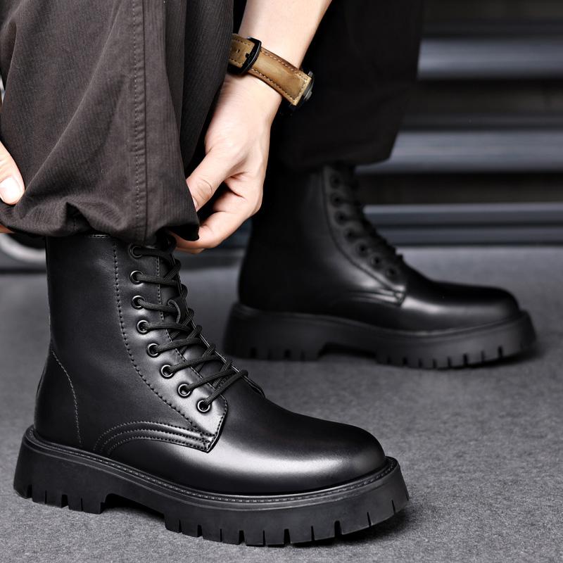 Fashion New Casual Leather Boots Men Stylish Male Comfortable Ankle Boots Outdoor Luxe for Men Boots All-match Classic Walking Shoes