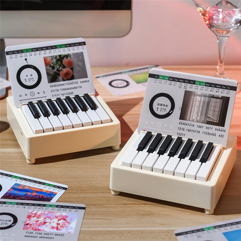 A96K-Mini Piano Calendar World Famous Music High-End Music Piano Desktop Decoration Playing Calendar Surprise Gift