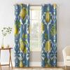 Lemon Leaf Patterns Blackout Curtains For Living Room Bedroom Window Treatment Blinds Drapes