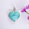Turquoise Heart Pendant, Handmade Pendant, 925 Sterling Silver, Heart Turquoise Jewelry, Birthstone Pendant Gift for Mom