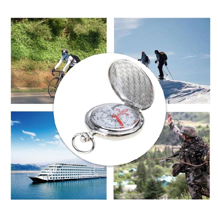 Compass Pocket Watch Flip-Open Compass Outdoor Navigation Tools Keychain