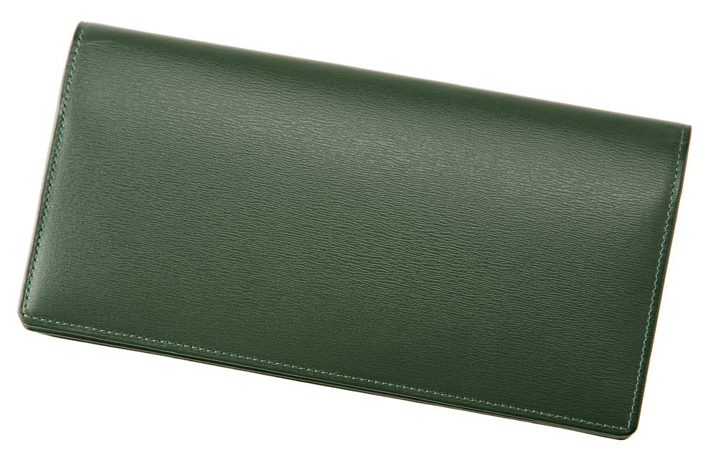 

Cypris Box Calf Leather Long Wallet with Flap Lid and Coin Gusseted Day Birthday Boyfriend 4402 Purse, Wallet, Father s Gift, Gift, Gift, Green, зелений