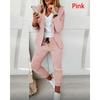Women Elegant Long Sleeve Blazer Sets Lapel Neck Blazer Coat & Drawstring Pants Set Two Piece Outfits for Women