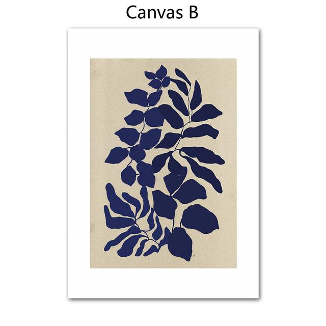 Abstract Geometric Leaf Swallow Ginkgo Vase Wall Art Canvas Painting Nordic Posters and Print Wall Picture for Living Room Decor No Frame