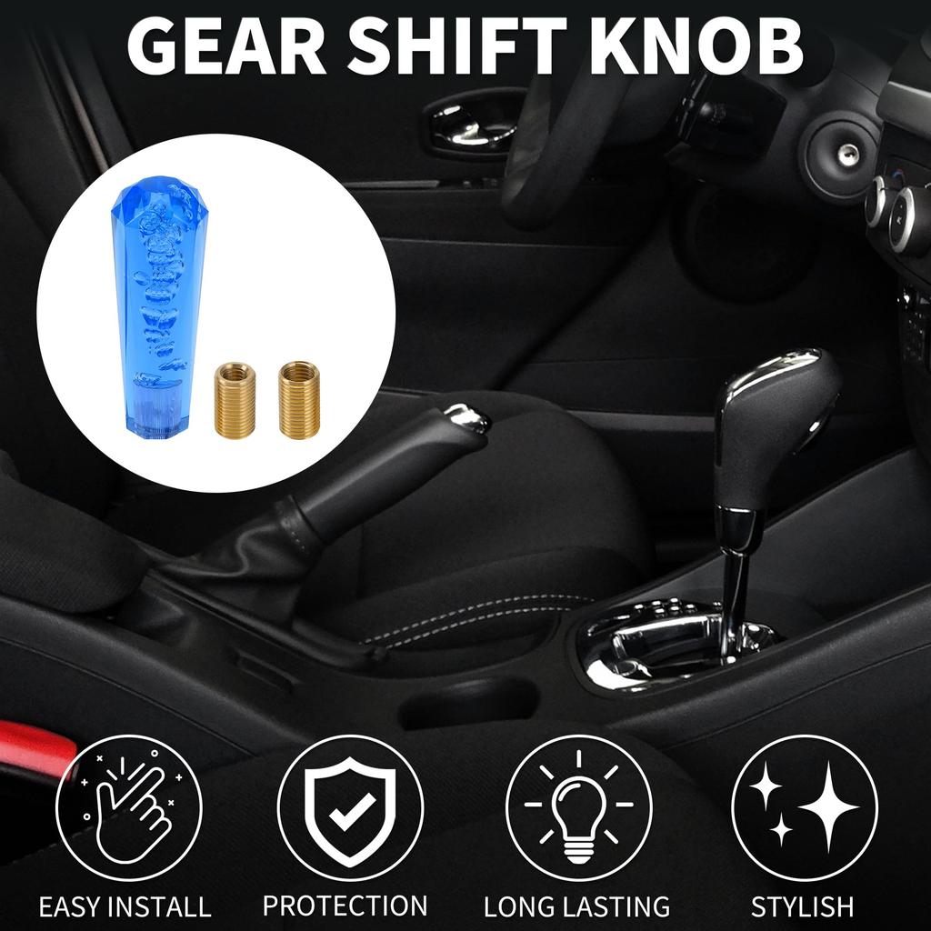 TUCKBOLD Car Shift Knob 15cm Blue 1 Set Universal for Automobiles and Manual Transmissions Acrylic with 2 Adapters