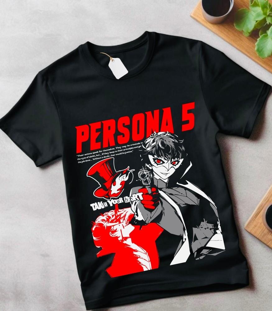 

Футболка Persona 5 Горо Акэти Shin Megami Tensei Аниме Манга Подарочная футболка подарок S