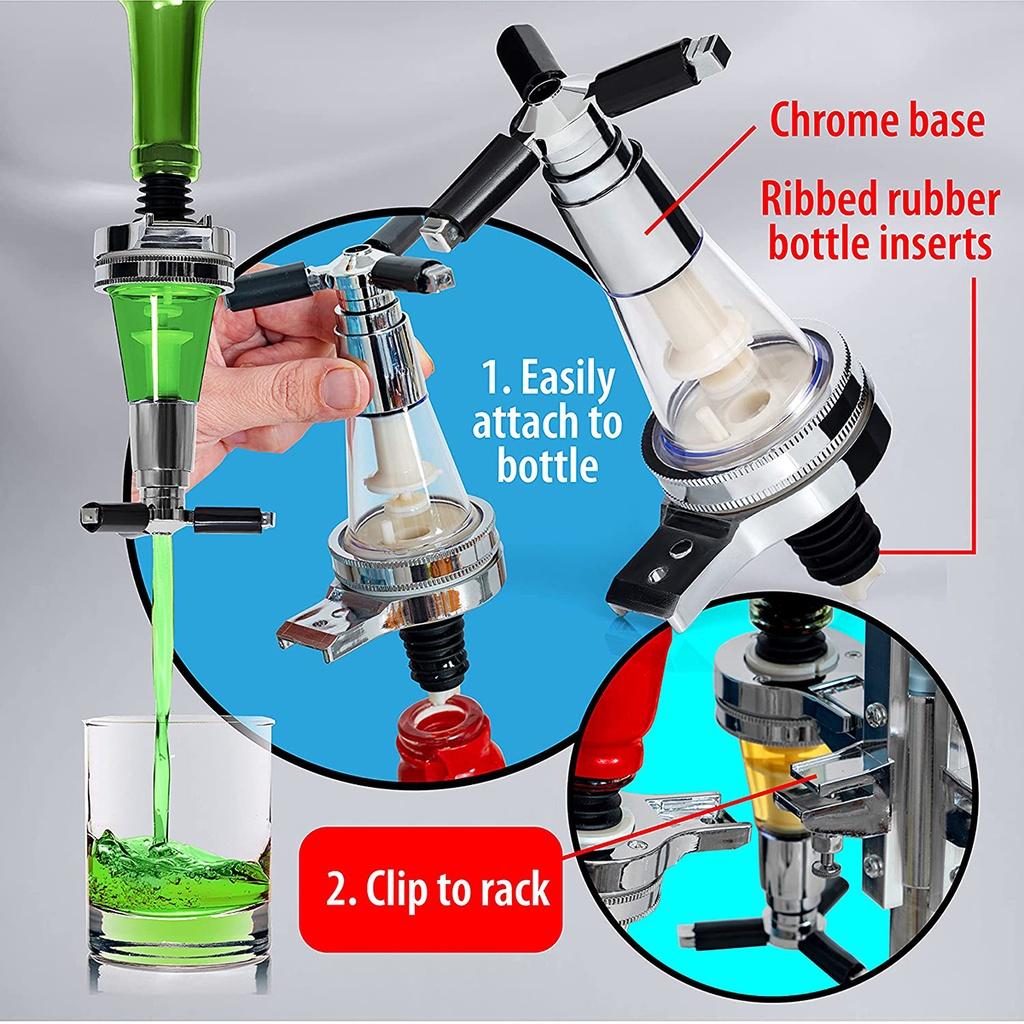 NEW Wall Mounted Cocktail Shaker Stand 4/6 Bottle Liquor Dispenser Wine Beer Alcohol Bar Beverage Dispenser Cocktail Alcohol