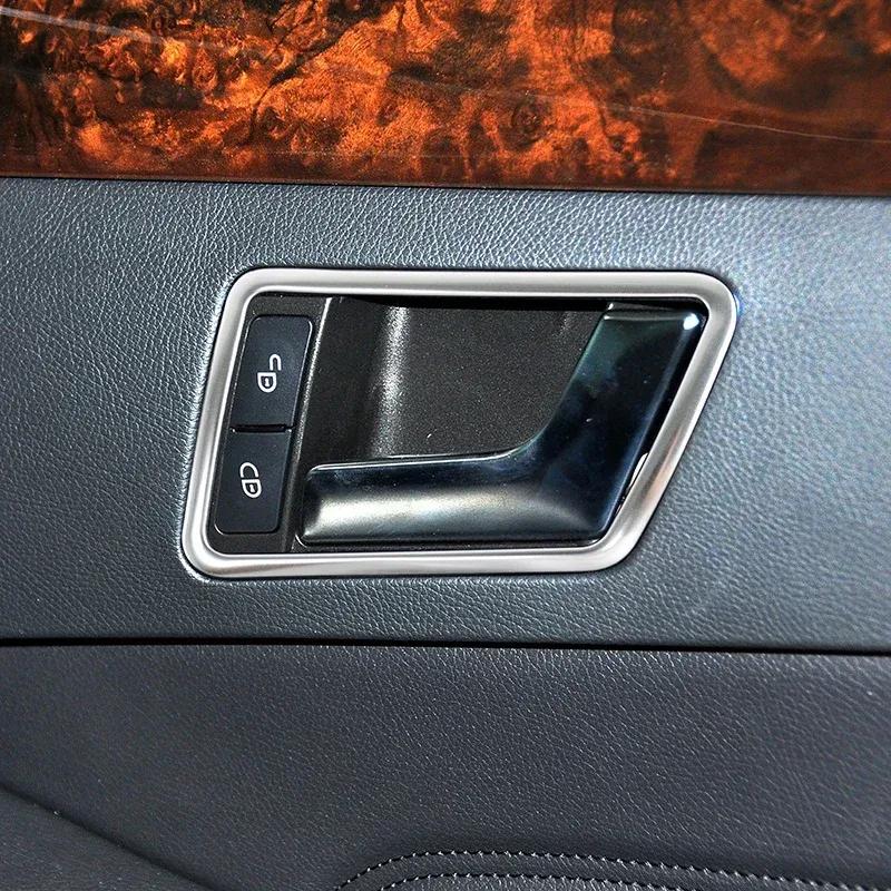 Car Inner Door Handle Bowl Panel Frame Trim For Mercedes Benz E Class W212 2009-15 Stainless Steel Interior Accessories Stickers