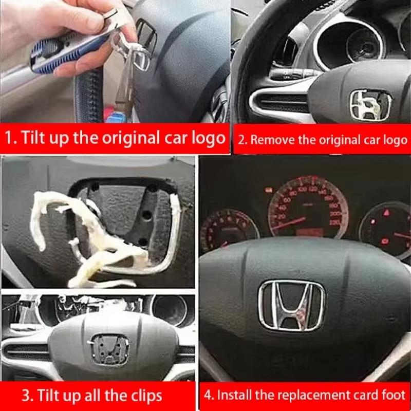 1X Honda Civic CR-V Accord Odyssey Logo Emblem for Steering Wheel Center Auto Interior Badge for Fit Jazz City NSX Car Accessori aig256