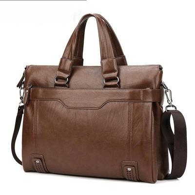 Men Briefcase PU Leather Laptop Bag PC Computer Bag Cowhide Male Briefcase Men Bag 15036
