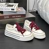 6 Autumn New Platform Canvas Shoes Versatile Classic Heightening Cloth Shoes Daily Wear Round Head White Shoes