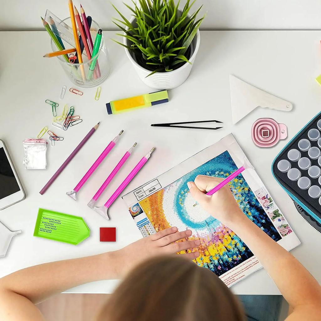 5D Diamond Painting Tool Accessory Kit Drill Pen Clay Tray Diamond Embroidery DIY Diamond Mosaic Glue Pen Tweezer Kit