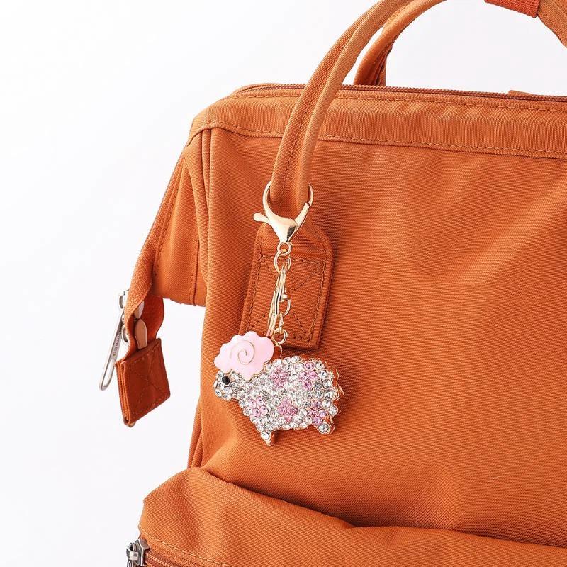 Zodiac Goat Rhinestone Keychain Shiny Bling Rhinestone 1Pcs Alloy Key Ring for Graduation Gift Backpack Pendant