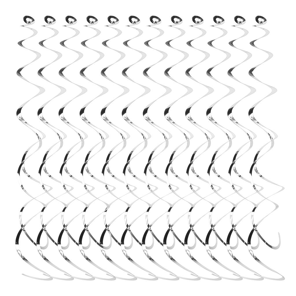 12Pcs Hanging Swirls Aluminum Foil Ceiling Decorations for Birthday Graduation Wedding Party