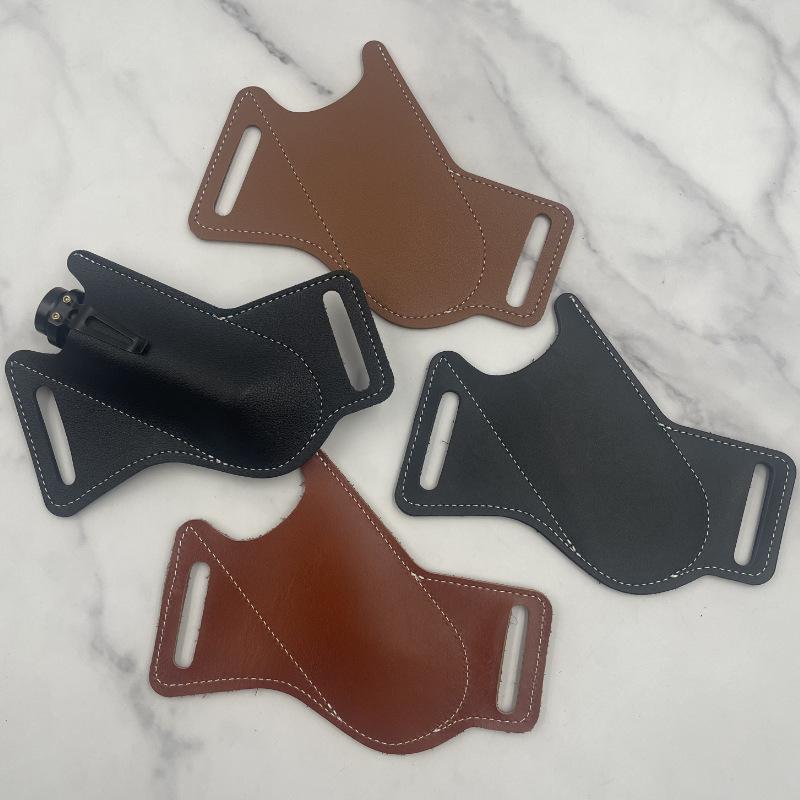 1Pc Sheath Cover Pants Protector Bag Cowhide Fold Knife Leather Sheath Scabbard Straight Pocket Knife Cover Bag Outdoor Tool