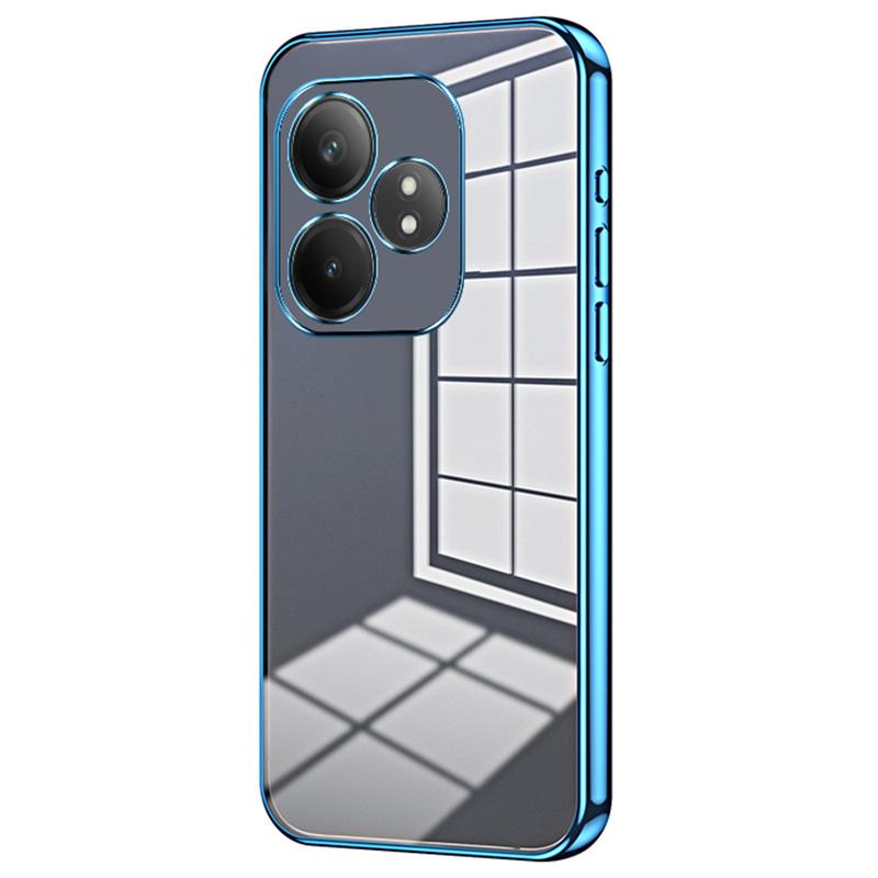 

For Realme GT Neo6 SE 5G Case Crystal Clear Back Electroplating TPU Phone Cover Blue