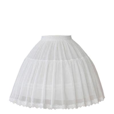 MOOKISOO 45cm İki Ayarlanabilir Lolita Kafes Lolita Kabarık Dantel Beyaz Tellerli Etek, Hacim, Hafif, Dolgulu, Elbise, Kostüm, Bale,