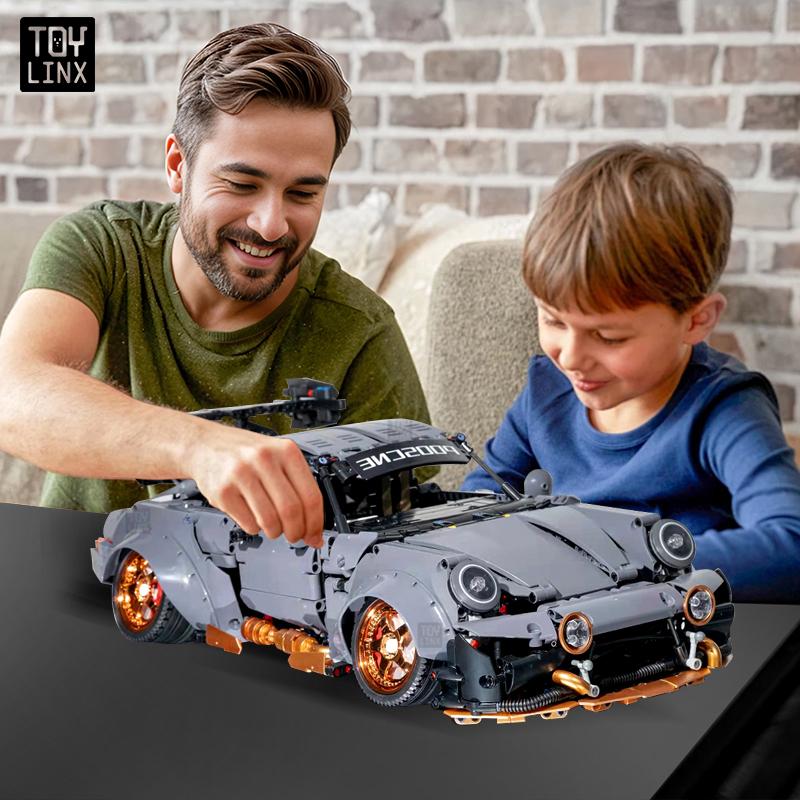 Bloques de Construcción Modelo Supercoche Kbox Gris Cemento Juguete Coleccionable a Gran Escala Regalo de Festival para Hombres
