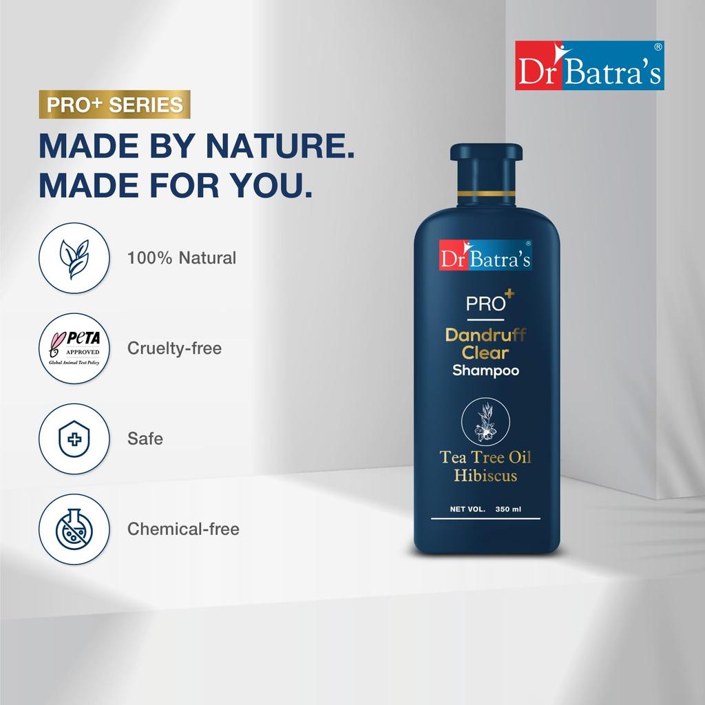 Dr Batra's PRO+ Dandruff Clear Shampoo 350ml x Pack of 2 Anti Itchy Scalp Nourishing Hair Care