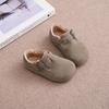 Children Plush Leather Shoes Boys Girls Casual Shoes Soft Bottom Kids Winter Warm Flats Shoes Anti-slippery 2024 Winter New