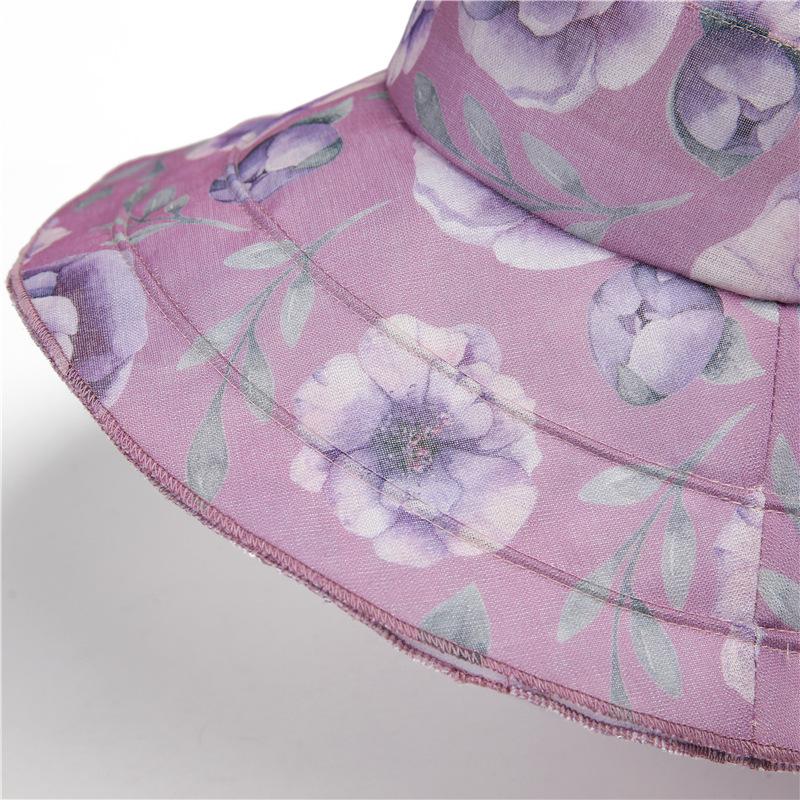 Summer Sun Hat Wide Brim Lightweight UV Protection Bucket Hat Elegant Floral Lace Breathable Outdoor Hats for Women