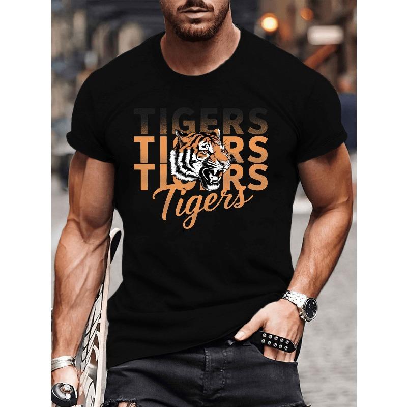 

TIGERS Crinkle Plus Size Men s T-Shirt, PLUS SIZE XL