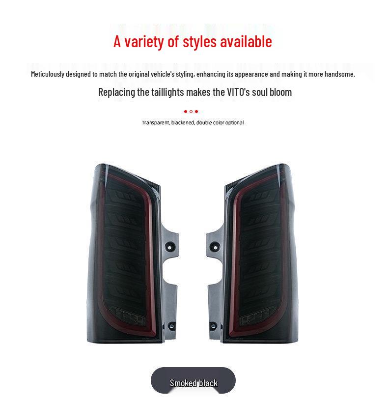 LED Tail Light Assembly with Daytime Running Lights & Sequential Turn Signals for 16-25 Mercedes-Benz New Vito