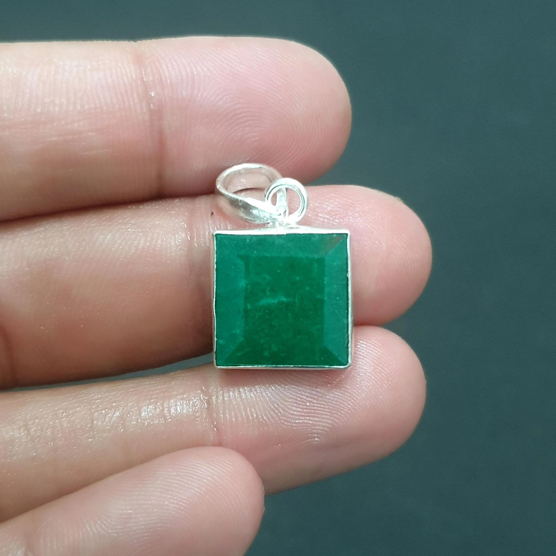 

Натуральна смарагдова підвіска, Підвіска з чистого стерлінгового срібла 925 проби, Смарагдова підвіска з рожевого золота, Підвіска з жовтого золота 22K рожевий колір золота