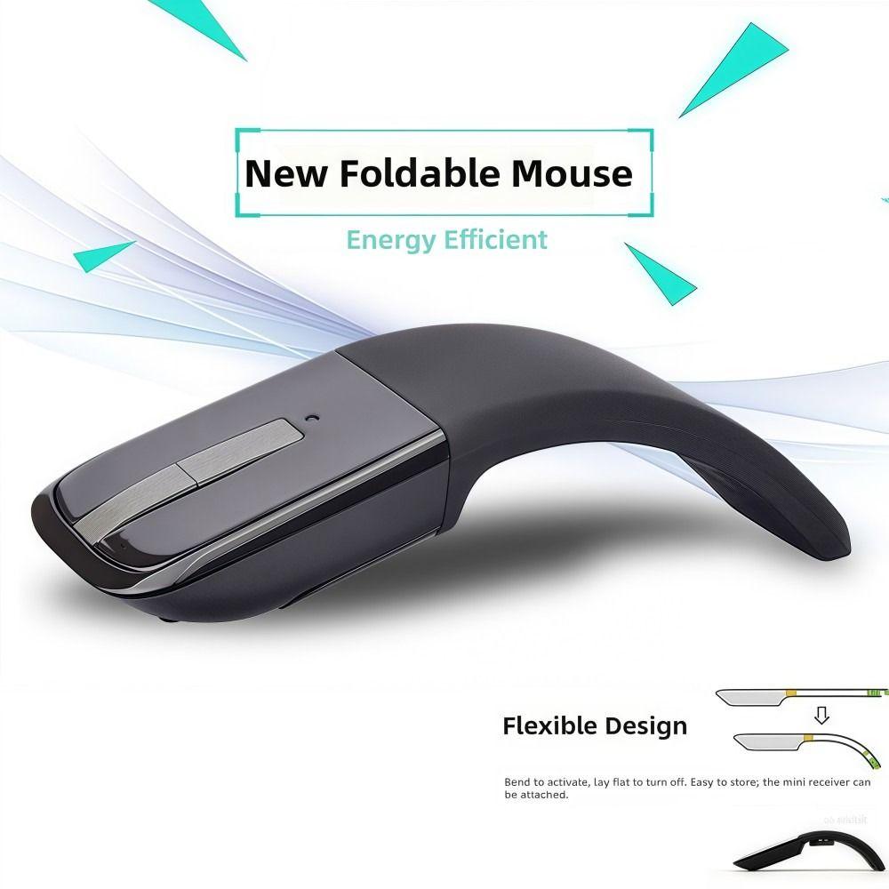 Arc-shaped Touch Folding Mouse 1200DPI Optical Ergonomic Bluetooth Mouse Bluetooth/2.4G Portable Cordless Mouse Smooth Office
