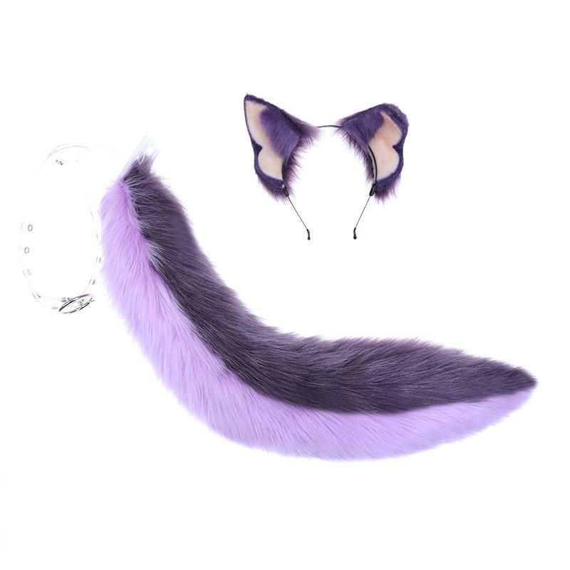 Simulation beast ears tail set accessories cosplay props shoto dog ears dog tail headgear hair accessories headband