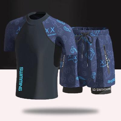 Men Teens Swim Trunks Anti Embarrassment Loose Quick Dry Swimming Shorts Seaside Beach Swimsuit Spring Swimwear Set