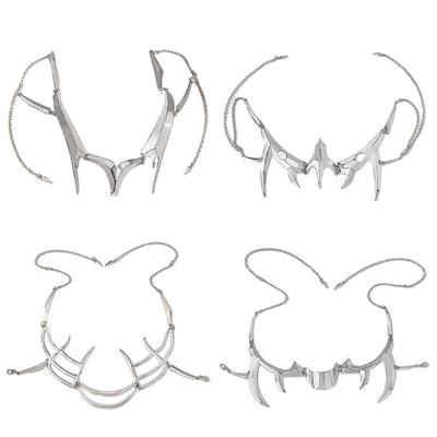 Punk Irregular Mask Gothic Mechanical Alien Fluid Face Accessories Metal Earrings for Women Men Halloween Party Jewelry