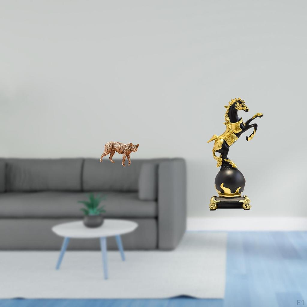 Brass Animal Horse Statue Figurine Creative Collectable Feng Shui Decor Antique Ornament Modern