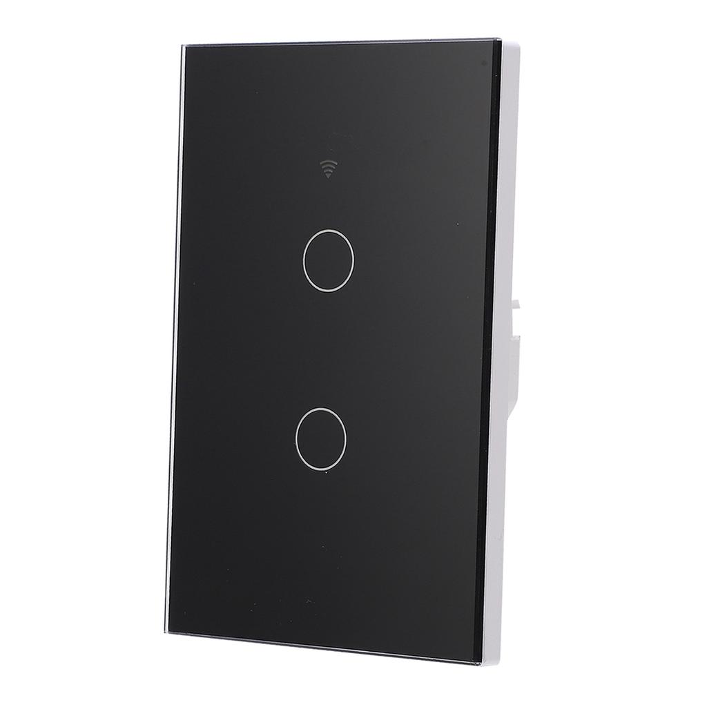 WiFi-Touchscreen-Schalter, Einzelkreis für Alexa Google 2?Weg AC  (Schwarz )