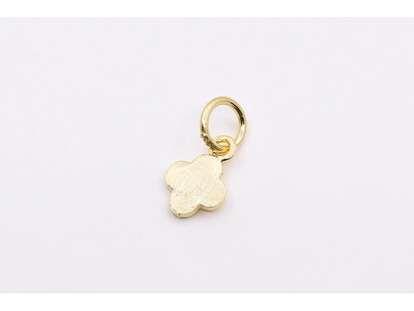 Vergulde Klavertjevier Bedelarmband met S925 Sterling Zilveren Hanger