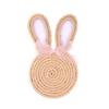 Unique Easter Themed Coasters Woven Rope Nonwoven Fabric Rabbit Shape Drink Mats Gift For Housewarmings Or Parties