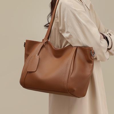 Tote Bag Women's 2025 New Women's Bag Autumn and Winter Genuine Leather Shoulder Bag Large Capacity Fashion Commuting Underarm Bag