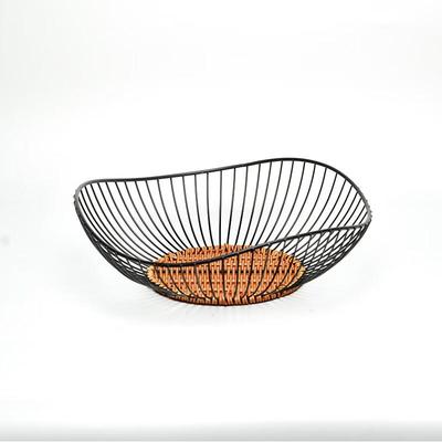 LISM Welliger Rattan Eisen Obst- und Gemüsekorb