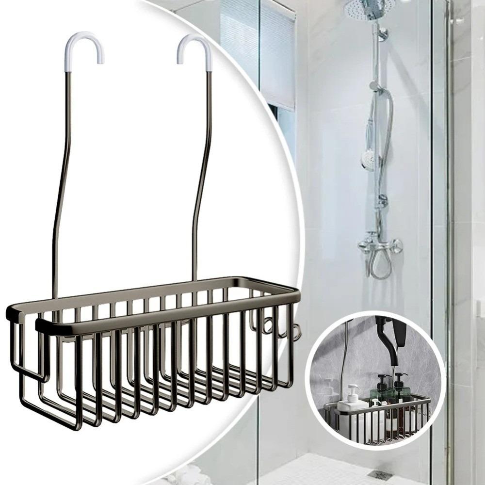 Drill-Free Shower Caddies Wall-Mounted Bathroom Storage Rack Bath Products Storage Accessories