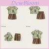Boy Graffiti Style Short Sleeve Short Pants Set With Cotton Fabric For Summer Play