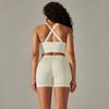 New European and American Seamless Back Cross Shoulder Straps Sports Vest Bra Set Running Fitness Yoga Pants