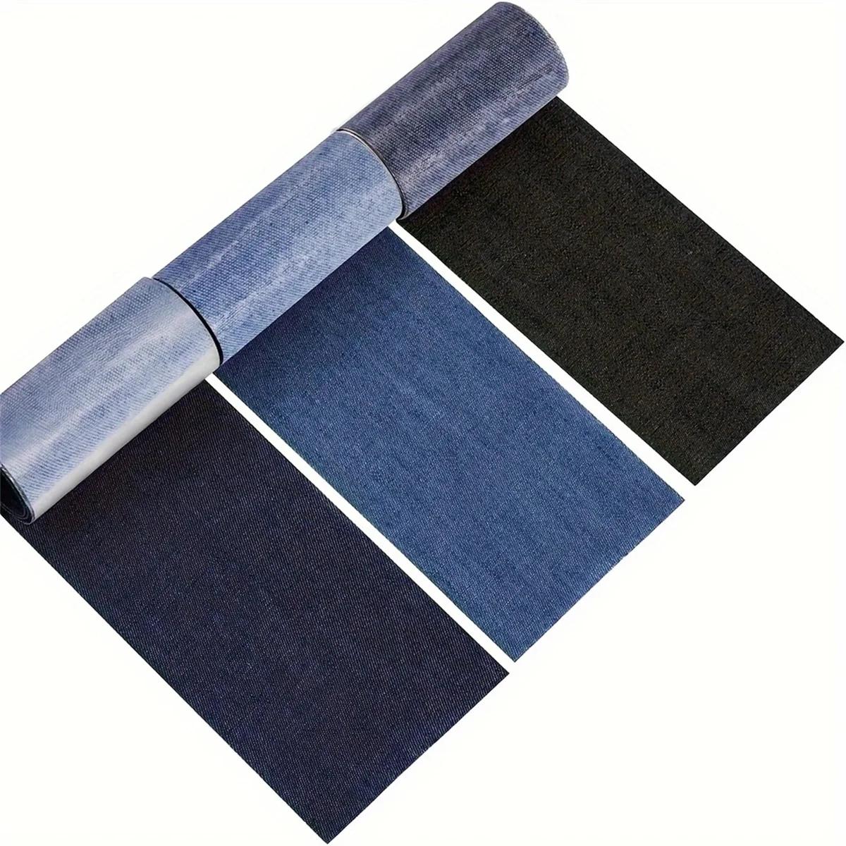 

3 /Rolls of Jean Iron-On Patches, 8 x 50 cm Repair Patches, Clothing, Self-Adhesive Iron-On Patches for Children Adults (Dark Bl