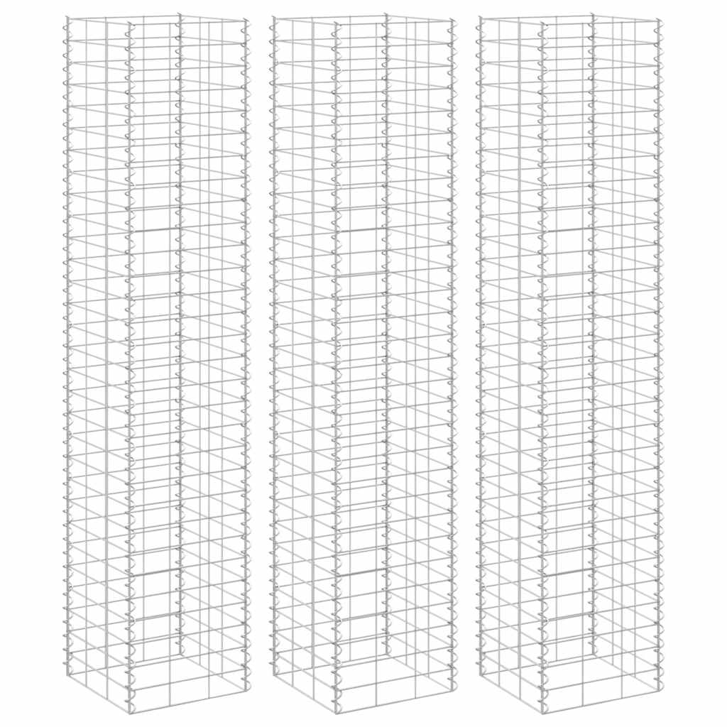 Gabion Raised Beds 3 Pcs 30 X 30 X 150 Cm Iron
