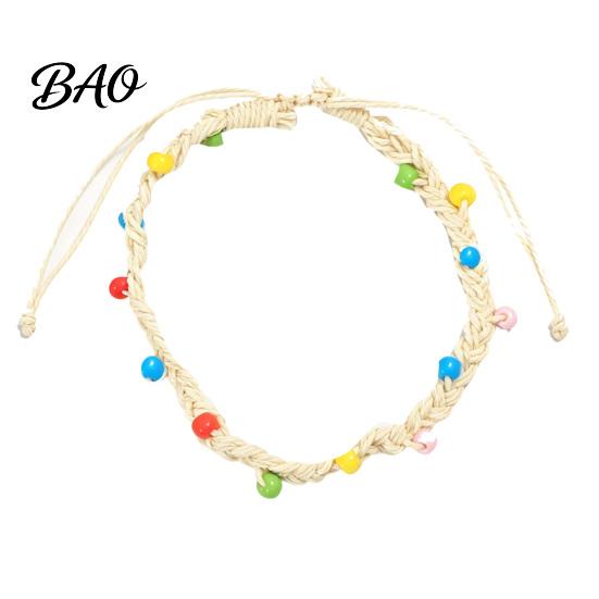 Gift for Friends And Party Favors Handmade Braided Bracelet Women, Bohemian Woven Wrist Rope Casual Minimalist Hand with Colorful Rice Beads,